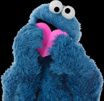 Potwór, serce, śmieszne, Niebieski, Cookie Monster, miłość