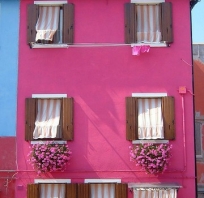 dom, różowy, róż, śmieszny, kwiaty, hiszpania