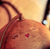 miłość, globus, serce, rozłąka, love