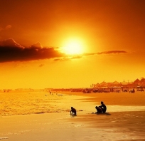 słońce, zachód, plaża, morze, ocean, fala, surf, cool, chmury, zdjęcie fotografia