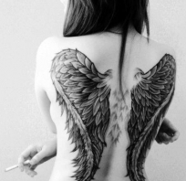 tatuaż, skrzydła, doda, wolność, anioł, upadły, black