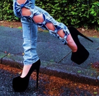 czarne, szpilki, high, heels, kokardki, jeansy, top