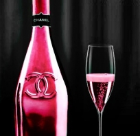 Różowa butelka szampana CHANEL - kangoo pychotka