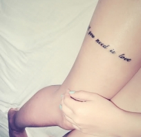 noga, tatuaż, fajny, kobieta, love