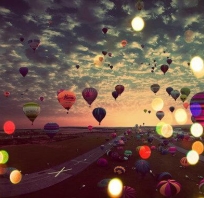 balony, piękne, kolorowe, duże, ballons, niebo, fotografia