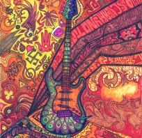 gitara, obraz, muzyka, love, peace, fredom, rock
