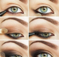 make up, henna, oczy, malowanie, sposób, kreski, cienie