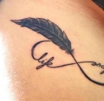 tatuaż, love, life, wolność, piórko,życie, oryginalny