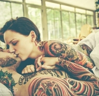 para,tatuaże, tattos, kobieta, mężczyzna, sexy, seks, łóżko, miłość, love, piękne, fotografia, zdjęcia