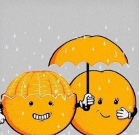 Miłość, Deszcz, Parasol, para, Orange, Prawdziwa miłość