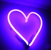 neon, ultrafiolet, serce, lampa, lampka, disco, nastrojowo