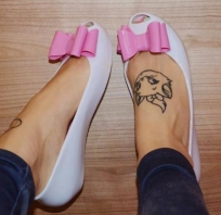 tatuaż, nogi, kobieta, na nodze, tatuaż na stopę, stopa, zdjęcie