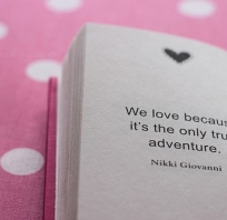 Kochamy ponieważ, miłość to jedyna prawdziwa przygoda.