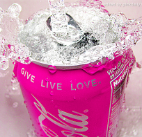 kola, cola, puszka, różowa, woda, love, live