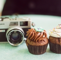 fotografia, ciastko, czekolada, aparat, zdjęcie