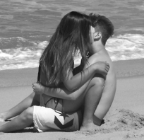 para, love, miłość, romantyczne, plaża, dziewczyna, miłość, 