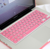 laptop, różowy, kobieta, róż, apple