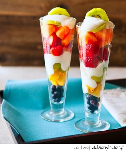 jogurt, owocowym, truskawki, owoce