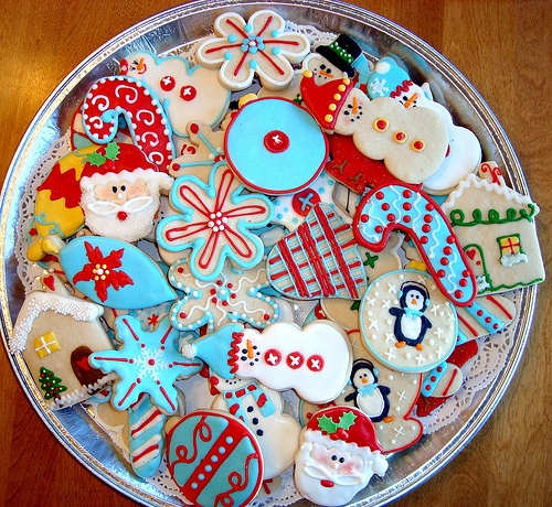 Boże Narodzenie, ciasteczka, słodkie, żywność, Wakacje, Pingwin, święty mikołaj, pierniki