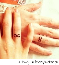 tatuaż, ręka, nieskończoność, palec, na palcu, wzór