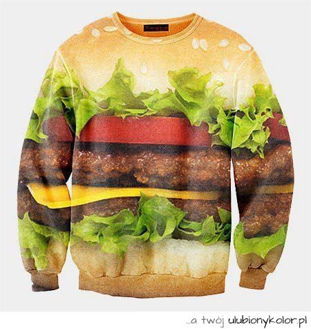 sweter, burger, mniam, śmieszny, humor