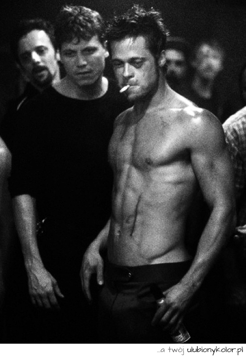 Zdjęcie Brada Pitta na planie jednego z najlepszych filmów na świecie ! FIGHT CLUB!