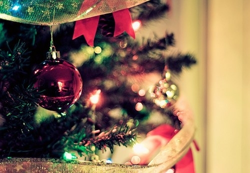 Piękny, Boże Narodzenie, choinka, uroczy, dekoracji, Światła 