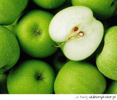 jabłka, zielone,świeże, kolorowe, pestka, piękna, świeże, jabłuszko