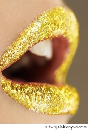 usta, złote, piękne, sexy, kobieta