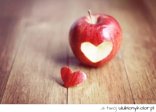 jabłko, serce, fotografia, miłość, śliczne, owoc