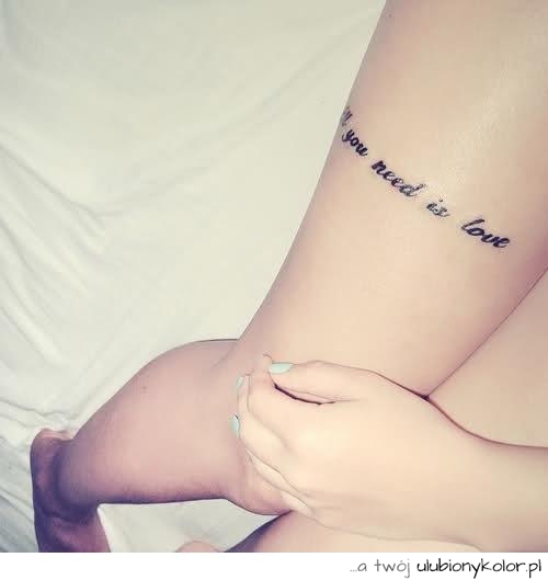 noga, tatuaż, fajny, kobieta, love