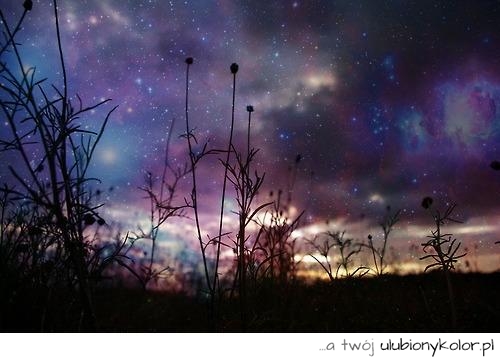 galaxy, niebo, kosmiczne, noc, panorama, horyzont, fotografia