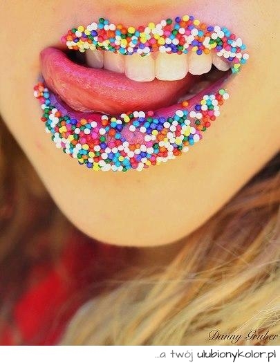 usta, cukierkowe, kuleczki, słodziutkie, makijaż, fantazyjny, dziewczęcy