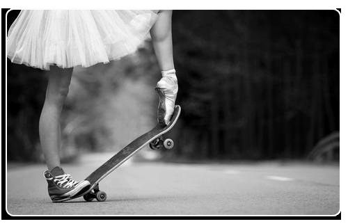 Balet, wszystkie gwiazdy, Dziewczyna, czarno-biały, Skate, Street