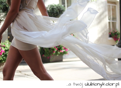 suknia, szyfon, biel, beż, wesele, zabawa, piękna, modna, kobieca