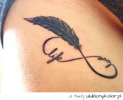 tatuaż, love, life, wolność, piórko,życie, oryginalny