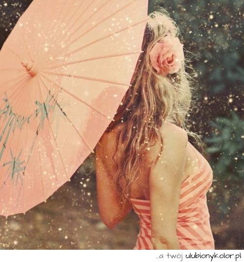 deszcz, letni, kobieta, dziewczyna, parasol, piękno, zdjęcie