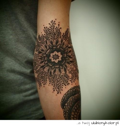 tatoo, tatuaż, etno, damski, jak henna, ręka, czarny