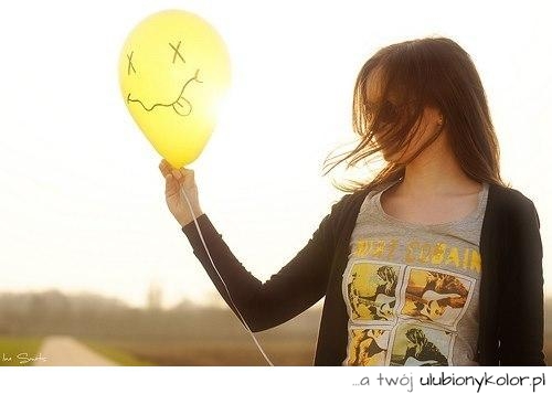 inspirujące, zdjęcie, balon, uśmiech, z językiem, dziewczyna, marzenia