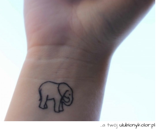 Tatuaż, motyw słonia na nadgarstku :)