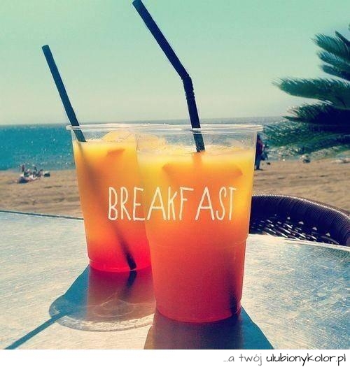 drinki, śniadanie, plaża, wakacje, dobre
