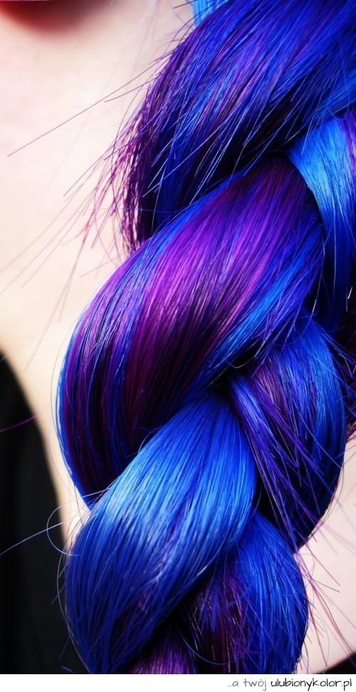 włosy, kolory, sexy, niebieski,