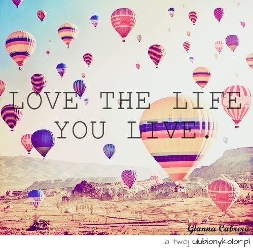 love,  live, balony, krajobraz