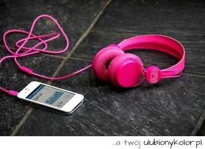 bit, słuchawki, pink, różowe, trendy, mp3, muzyka, akcesoria