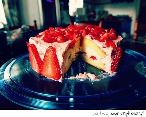 tort, zdjęcie, truskawka, sernik, pycha, dobre, słodkości