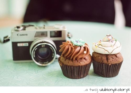 fotografia, ciastko, czekolada, aparat, zdjęcie