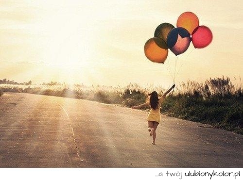 życie, balony, młodość, dziewczyna, girl, słońce, motywacja, radość