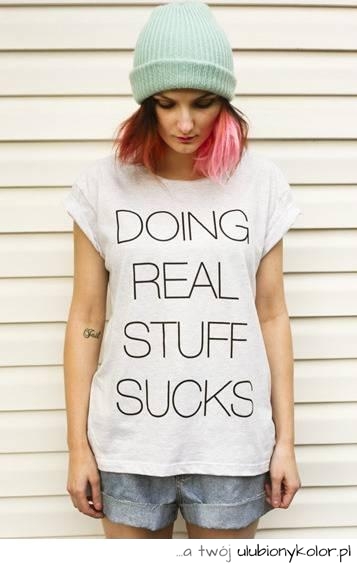 koszulka, stuff, sucks, girl, moda, dziewczyna, girl