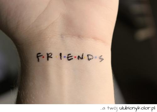 kolory, przyjaciele, tatuaż, ręka
