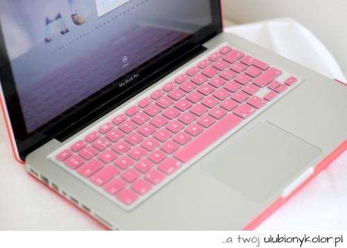 laptop, różowy, kobieta, róż, apple